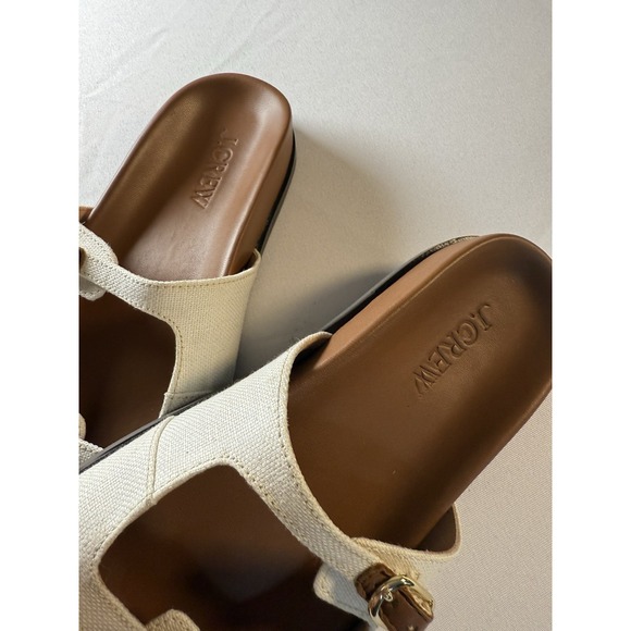 J.Crew New Colbie buckle sandals in canvas and leather size 10 - Picture 3 of 12